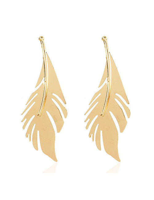 E1524 Gold Feather Earrings - Iris Fashion Jewelry