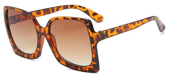 S74 Leopard Print Square Frame Fashion Sunglasses - Iris Fashion Jewelry