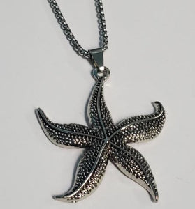 N332 Silver Starfish Pendant Necklace - Iris Fashion Jewelry