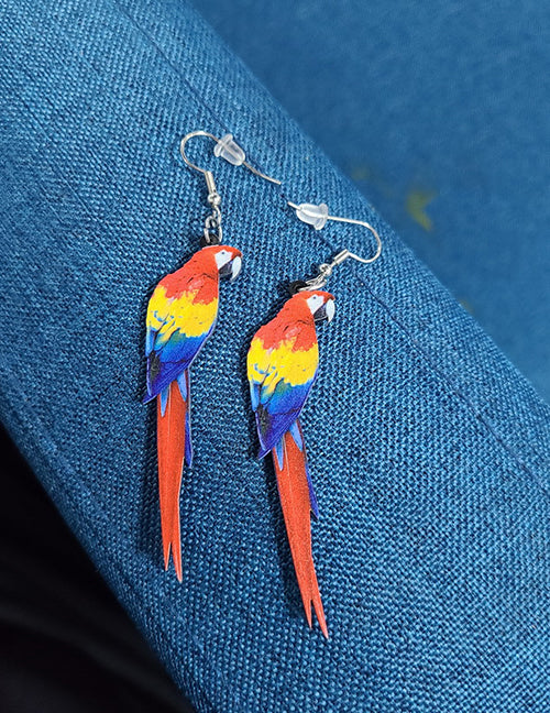 E1452 Colorful Acrylic Parrot Earrings - Iris Fashion Jewelry