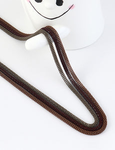 N1802 Brown Burgundy Mocha 3 Piece Metal Snake Chain Necklace with FREE Earrings - Iris Fashion Jewelry