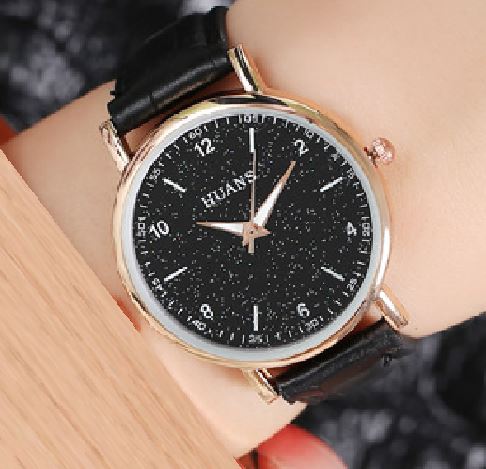 W461 Black Glitter Crocodile Collection Quartz Watch - Iris Fashion Jewelry