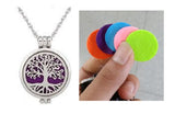 N08 Silver Tree of Life Essential Oil Necklace with FREE Earrings PLUS 5 Different Color Pads - Iris Fashion Jewelry