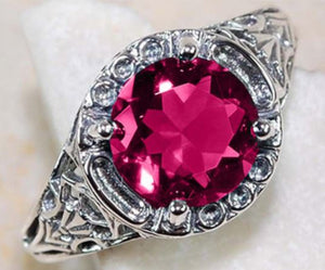 R92 Silver Red Gemstone Ring - Iris Fashion Jewelry