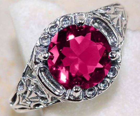 R92 Silver Red Gemstone Ring - Iris Fashion Jewelry