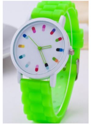 W539 Lime Green Colorful Silicone Collection Quartz Watch - Iris Fashion Jewelry