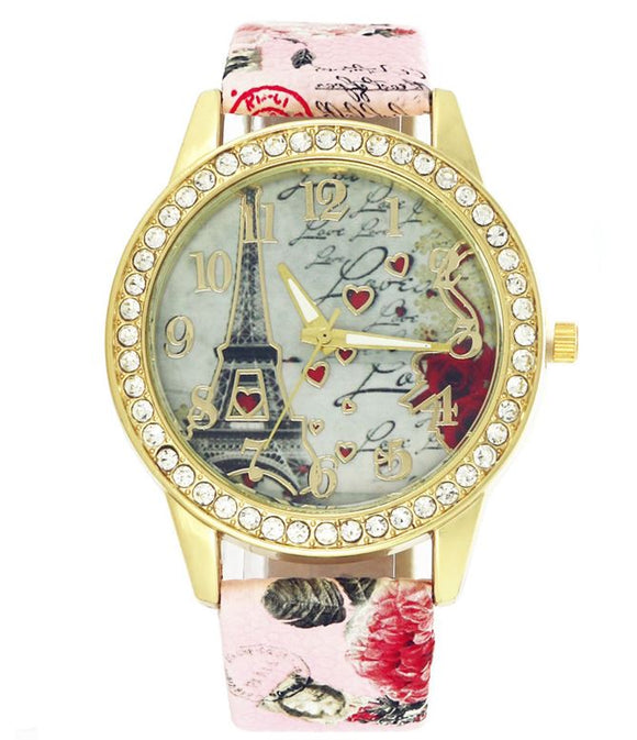 W478 Light Pink Paris Collection Quartz Watch - Iris Fashion Jewelry