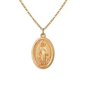 N122 Gold Religious Pendant Necklace with FREE Earrings - Iris Fashion Jewelry