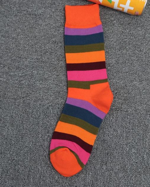 SF568 Orange Colorful Stripes Socks - Iris Fashion Jewelry