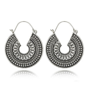 E1161 Silver Round Openwork Earrings - Iris Fashion Jewelry