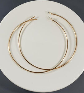 E456 Giant 4 ¾" Gold Hoop Earrings - Iris Fashion Jewelry