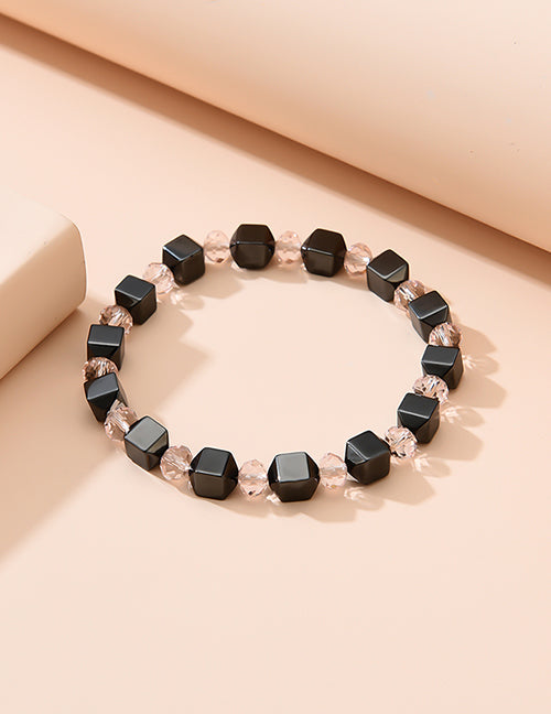 B594 Square Magnetic Bead Gem Bracelet - Iris Fashion Jewelry