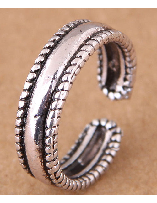 TR34 Silver Antique Design Toe Ring - Iris Fashion Jewelry