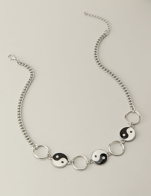 N259 Silver Yin Yang Necklace With FREE Earrings - Iris Fashion Jewelry