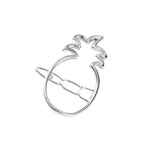 H518 Silver Pineapple Hair Clip - Iris Fashion Jewelry