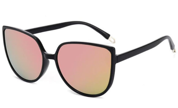 S86 Yellow Reflective Lens Black Round Frame Sunglasses - Iris Fashion Jewelry