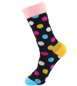 SF691 Black Colorful Polka Dots Socks - Iris Fashion Jewelry