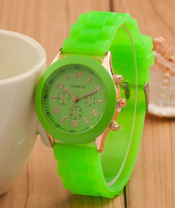 W450 Lime Green Silicone Collection Quartz Watch - Iris Fashion Jewelry