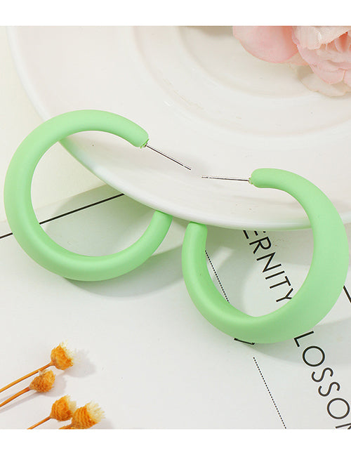 E263 Mint Green Open Hoop Earrings - Iris Fashion Jewelry