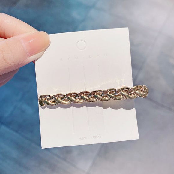 H687 Gold Braided Chain Hair Clip - Iris Fashion Jewelry