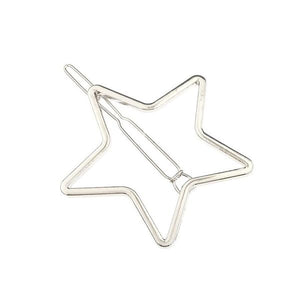 H524 Silver Star Hair Clip - Iris Fashion Jewelry