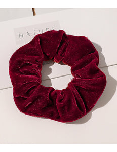 H455 Burgundy Velvet Hair Scrunchie - Iris Fashion Jewelry