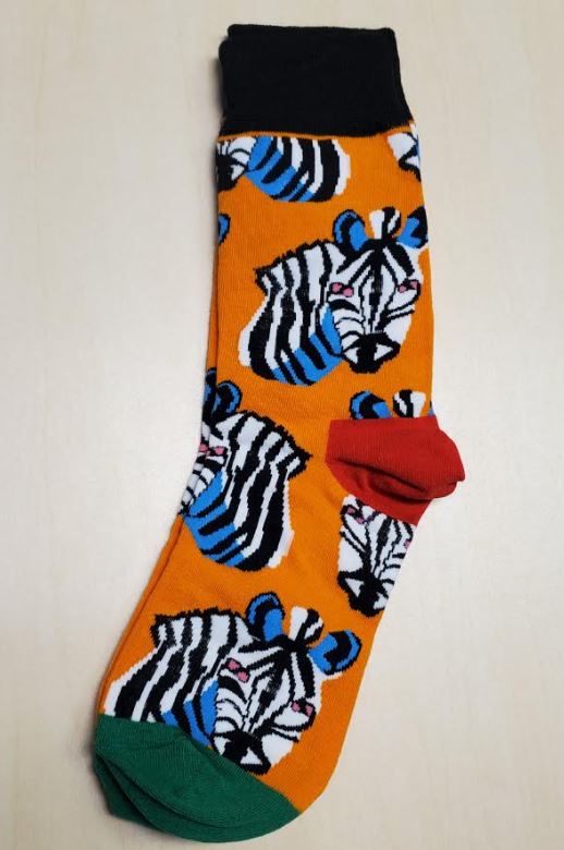 SF93 Orange Zebra Socks - Iris Fashion Jewelry