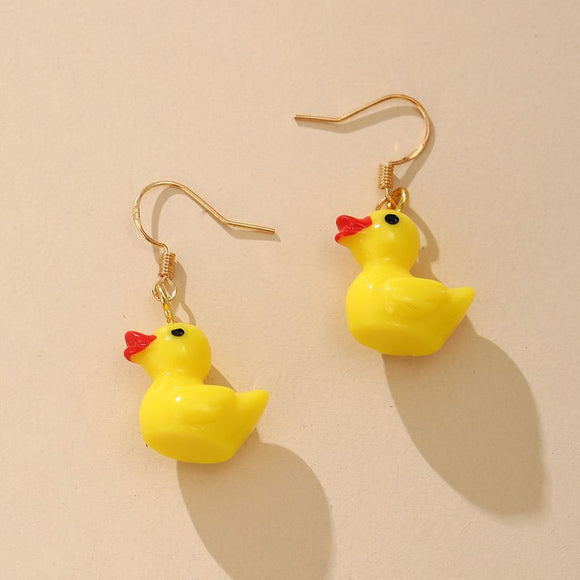 E1442 Yellow Duck Dangle Earrings - Iris Fashion Jewelry