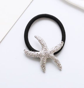 H683 Silver Starfish Hair Tie - Iris Fashion Jewelry