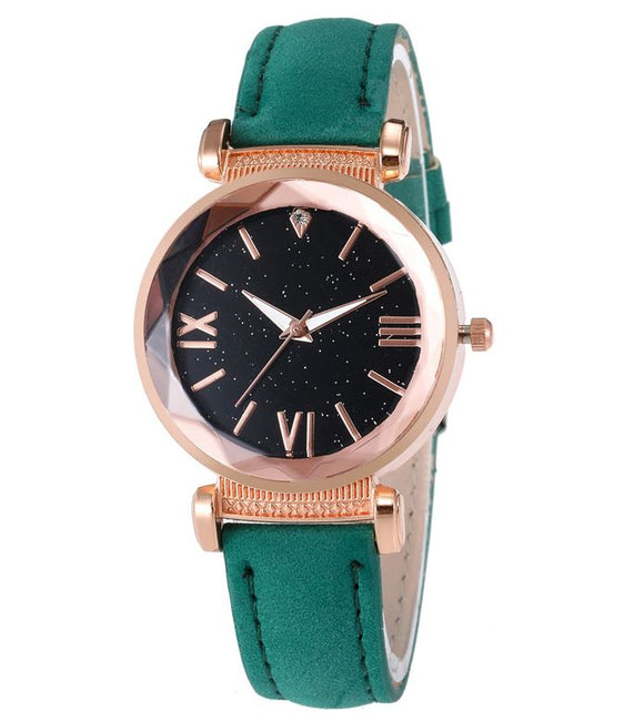 W433 Green Band Glitter Collection Quartz Watch - Iris Fashion Jewelry