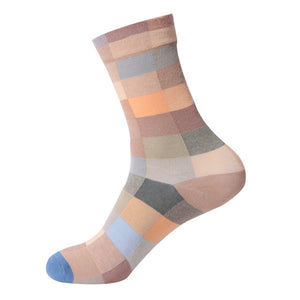 SF1091 Peach Multi Square Socks - Iris Fashion Jewelry