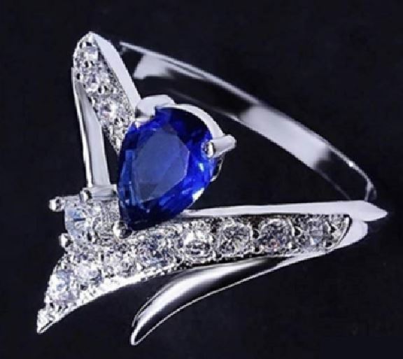 R150 Silver Blue Gemstone Ring - Iris Fashion Jewelry