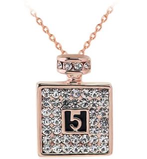 N110 Rose Gold Perfume Brand Necklace with FREE EARRINGS - Iris Fashion Jewelry