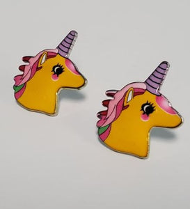 L100 Yellow Unicorn Earrings - Iris Fashion Jewelry