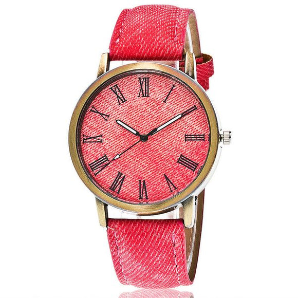 W75 Red Denim Collection Quartz Watch - Iris Fashion Jewelry