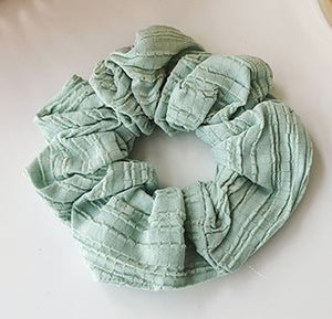 H771 Mint Green Textured Hair Scrunchie - Iris Fashion Jewelry