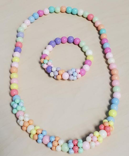 L330 Colorful Cluster Bead Necklace & Bracelet Set - Iris Fashion Jewelry