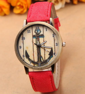 W362 Red Anchors Away Collection Quartz Watch - Iris Fashion Jewelry