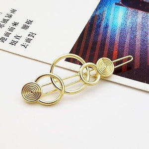 H515 Gold Multi Circles Hair Clip - Iris Fashion Jewelry