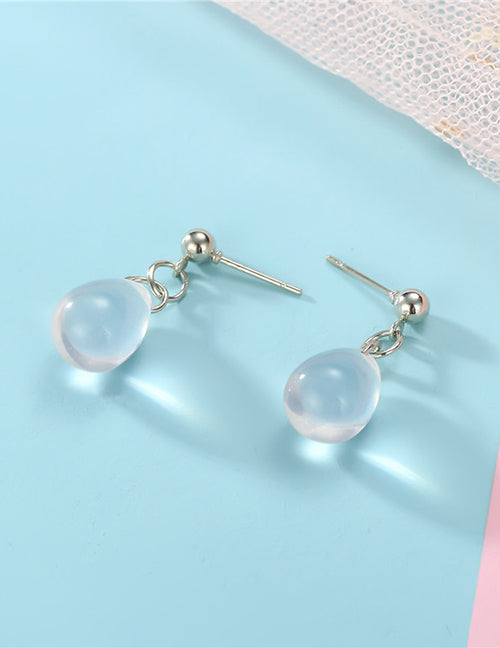 E1508 Silver Clear Drop Earrings - Iris Fashion Jewelry