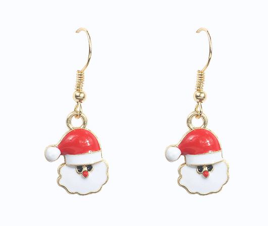 Z125 Gold Santa Claus Earrings - Iris Fashion Jewelry