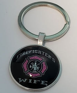 K84 Silver Firefighter's Wife Keychain - Iris Fashion Jewelry