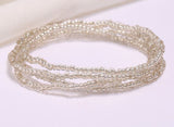 B1068 Clear Seed Beads Strand Bracelet - Iris Fashion Jewelry