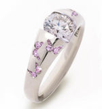 R20 Silver Pink Rhinestones Butterfly Ring - Iris Fashion Jewelry