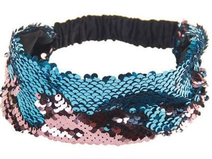 H351 Pink & Blue Sequin Head Band for Adults - Iris Fashion Jewelry