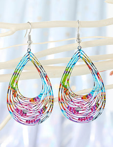 E1424 Metal Multi Color Teardrop Earrings - Iris Fashion Jewelry