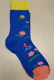 SF590 Royal Blue Fish Pond Lilly Pad Socks - Iris Fashion Jewelry