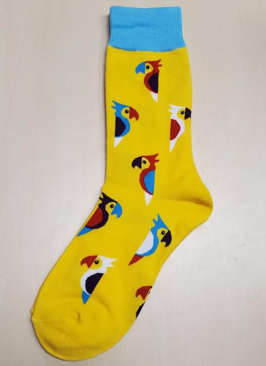 SF1188 Yellow Colorful Birds Socks - Iris Fashion Jewelry