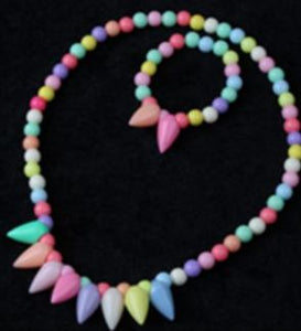 L199 Colorful Triangles Necklace & Bracelet Set - Iris Fashion Jewelry