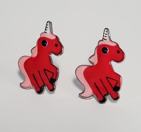 L217 Hot Pink Unicorn Earrings - Iris Fashion Jewelry